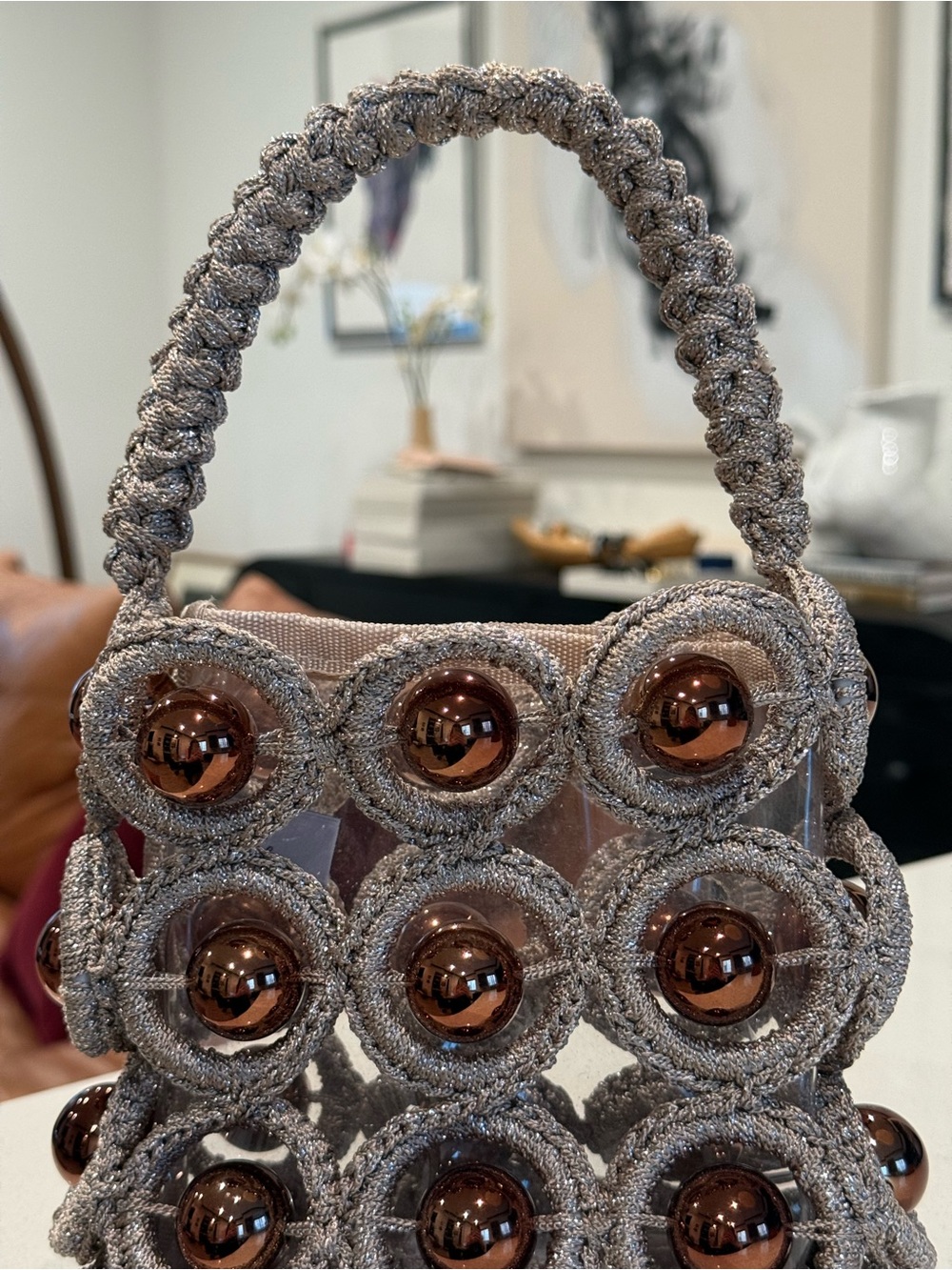 NWOT✨ My Beachy Side Rafa Hand-Crocheted Beaded Bucket Bag Stone Cult Gaia Style - Picture 4 of 9